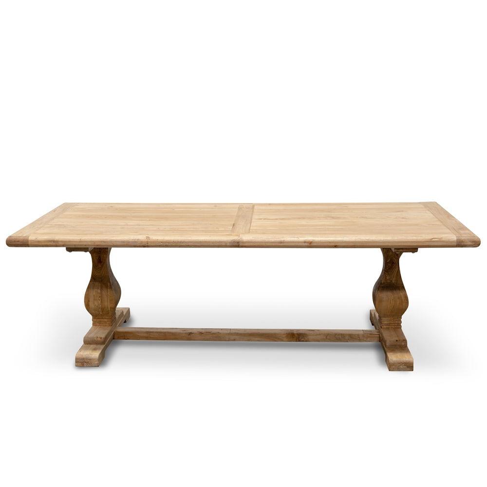 Titan Reclaimed 2.4m ELM Wood Dining Table - Rustic Natural