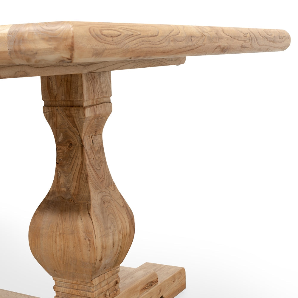 Titan Reclaimed 1.98m ELM Wood Dining Table - Rustic Natural