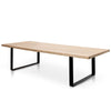 Dalton Reclaimed Elm Wood Dining Table 3m - Rustic Natural - Thick Top