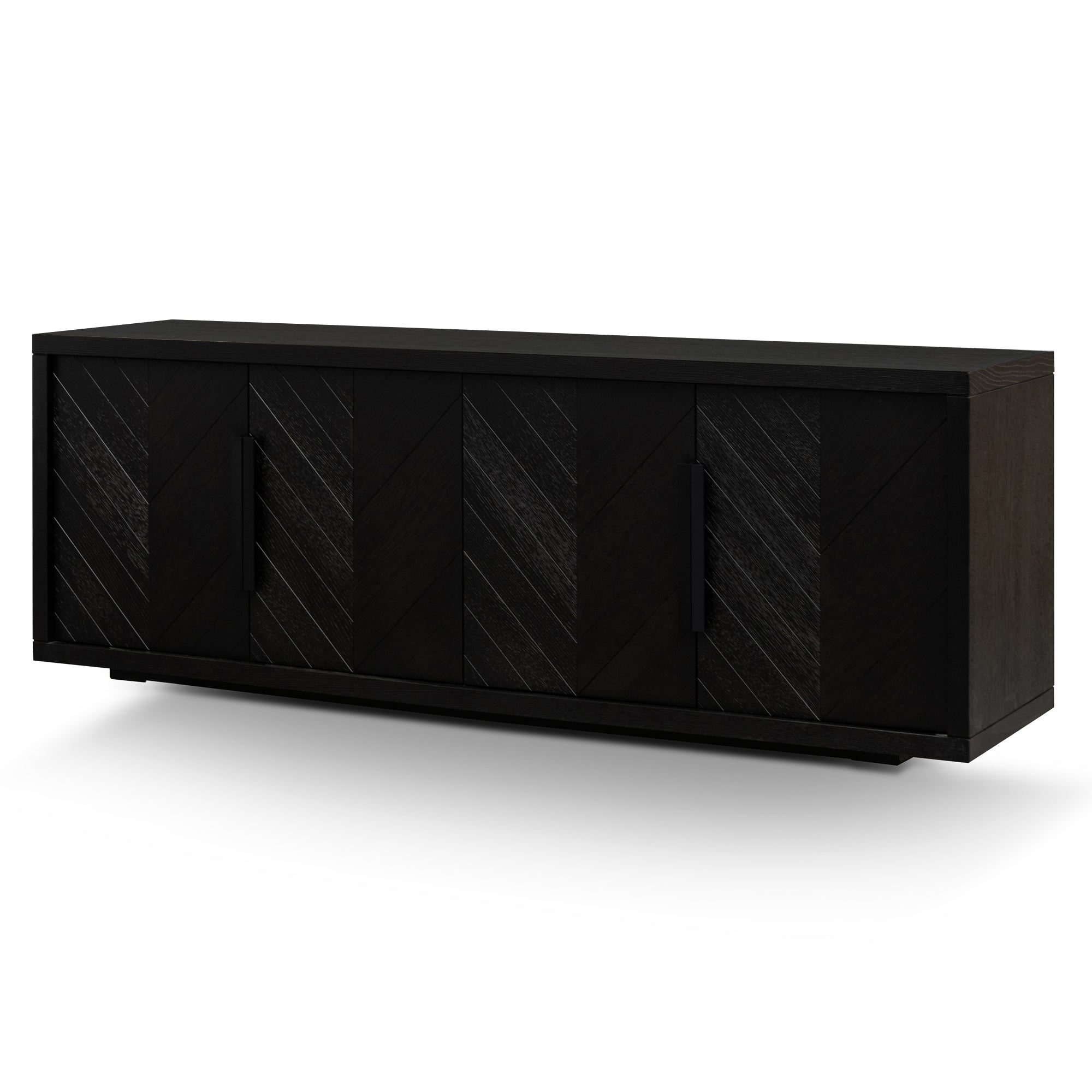 Miriam 2m Oak Buffet Unit - Textured Espresso Black