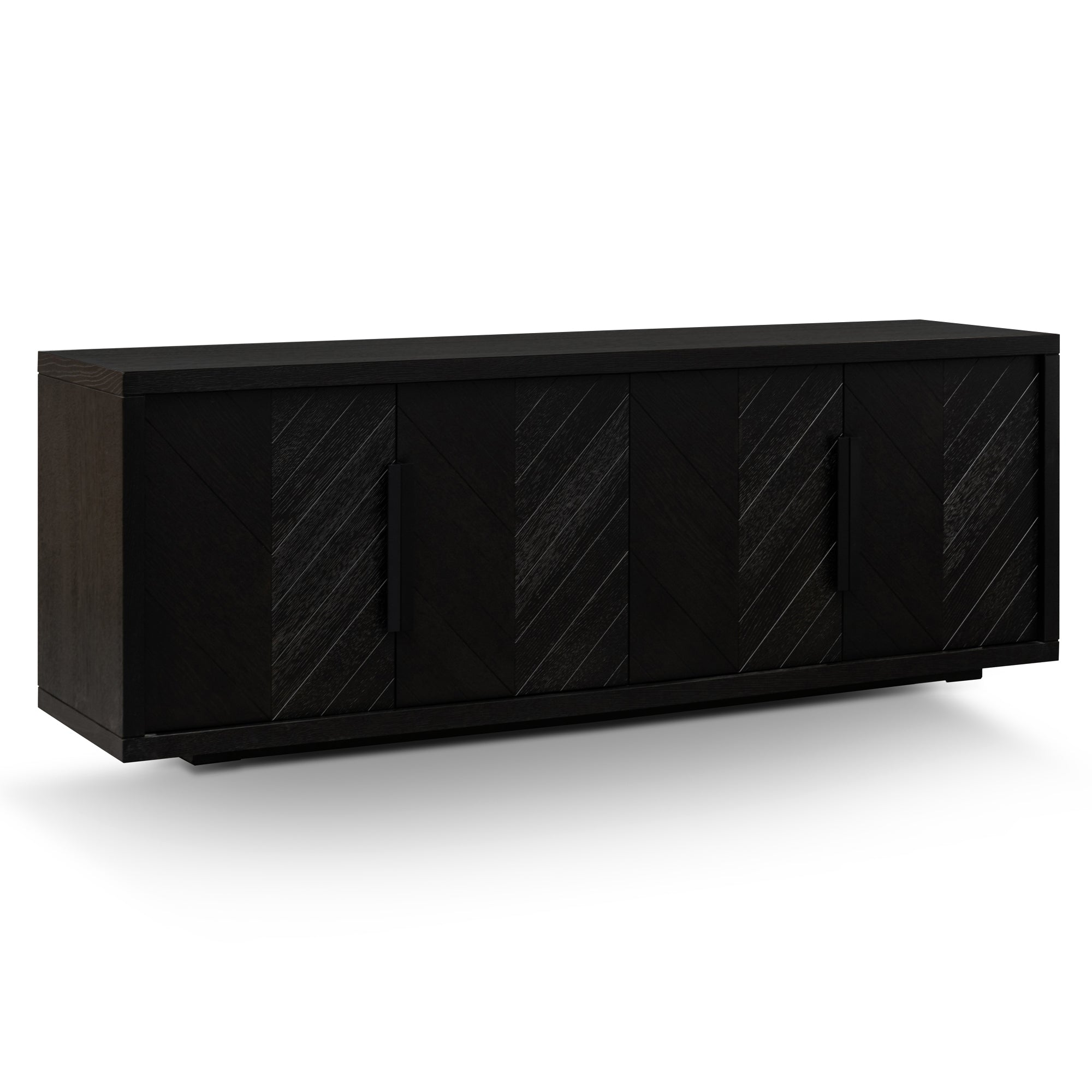 Miriam 2m Oak Buffet Unit - Textured Espresso Black