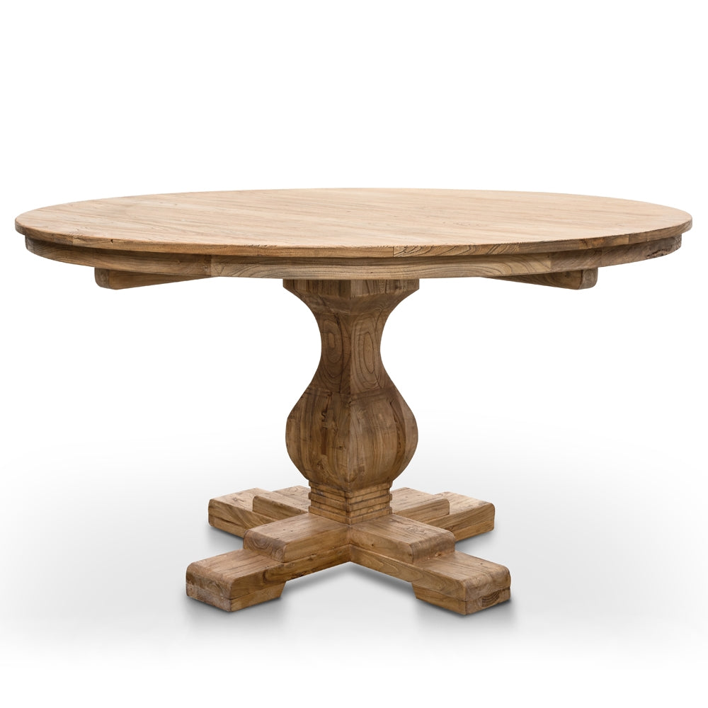 Gene Reclaimed Round Dining Table 140cm With Upgraded Top - Rustic Natural