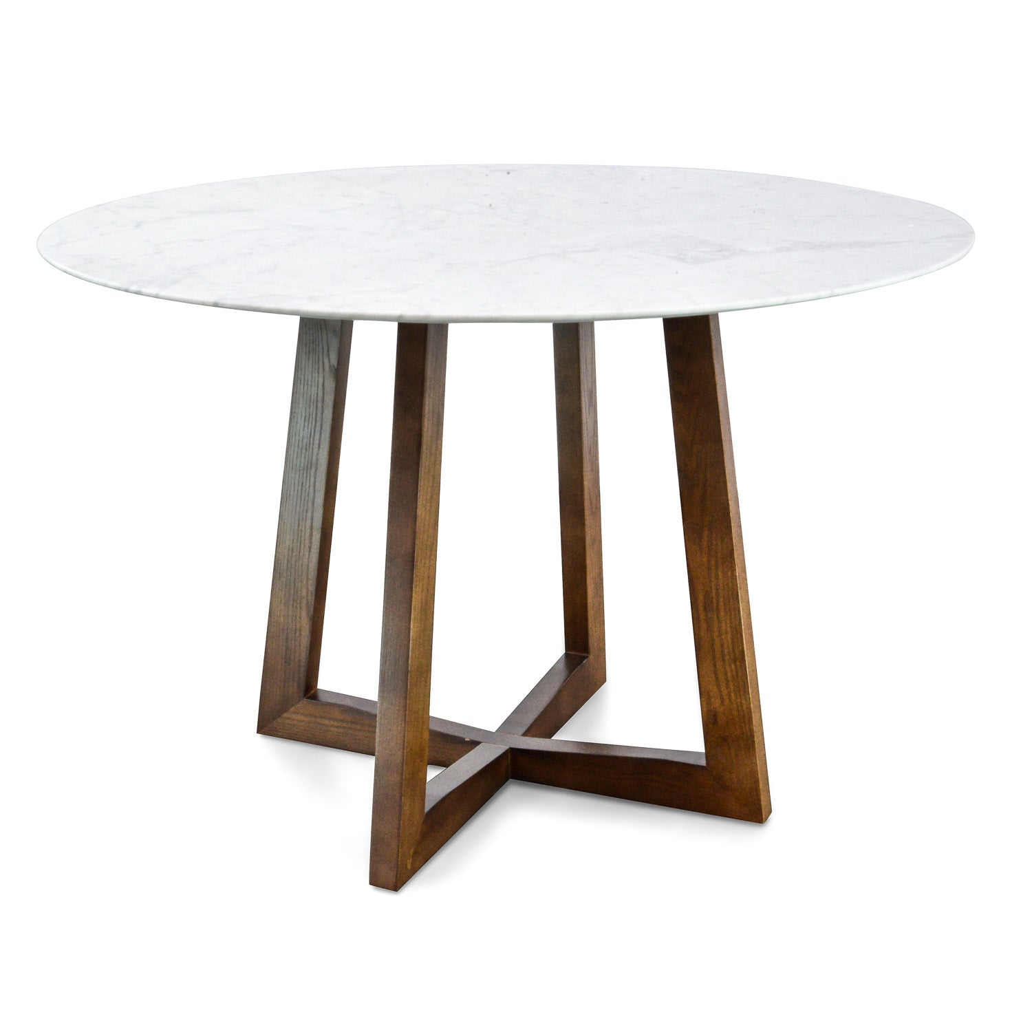 Zodiac 1.15m Round Marble Dining Table - Dark Brown Base