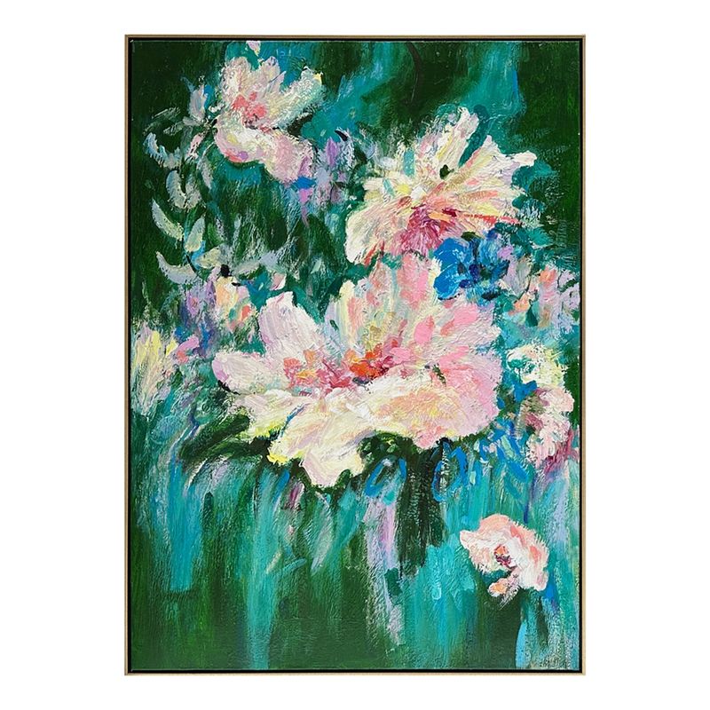 Blooming Oil On Canvas Painting (Set of 2)