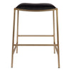 Kai Gold Kitchen Stool - Black Vegan Leather
