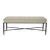Hacienda Black Iron Bench Ottoman - Wheat