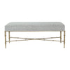 Hacienda Antique Gold Iron Bench Ottoman - Salt & Pepper