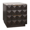 Benedict Smoked Oak Bedside Table - Black Marble