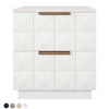 Benedict White Oak Bedside Table - White Marble