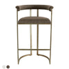 Dino Bar Stool with Upholstered Arms - Chocolate Linen