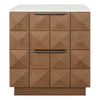 Benedict Walnut Bedside Table - White Marble