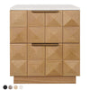 Benedict Natural Oak Bedside Table - White Marble