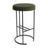 Blackley Black Iron Kitchen Stool - Moss Velvet