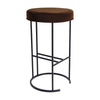 Blackley Black Iron Kitchen Stool - Dark Chocolate Velvet