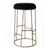 Aiden Gold Steel Bar Stool - Black Linen
