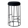 Aiden Black Steel Bar Stool - Black Linen