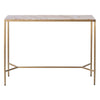 Chloe Pink Marble Console Table - Large Gold