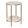 Chloe Pink Marble Side Table - Gold