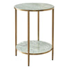 Chloe Dusty Jade Marble Side Table - Gold