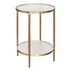 Chloe Rippled Glass Side Table - Gold