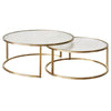 Chloe Rippled Glass Nesting Coffee Table - Gold
