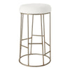 Aiden Gold Steel Bar Stool - Natural Linen