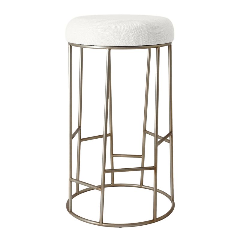 Aiden Gold Steel Bar Stool - Natural Linen