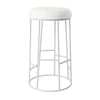Aiden White Steel Bar Stool - Natural Linen