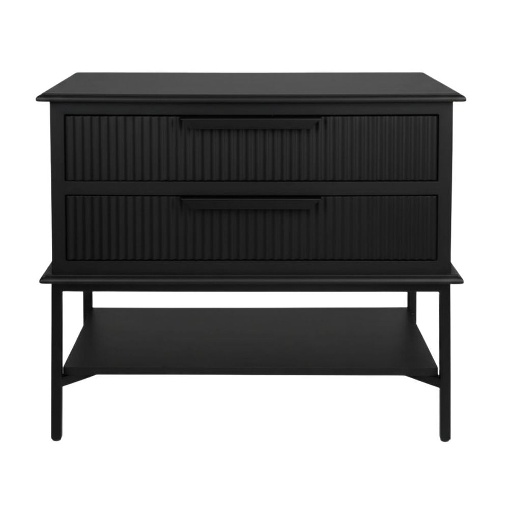 Aimee Bedside Large Table - All Black