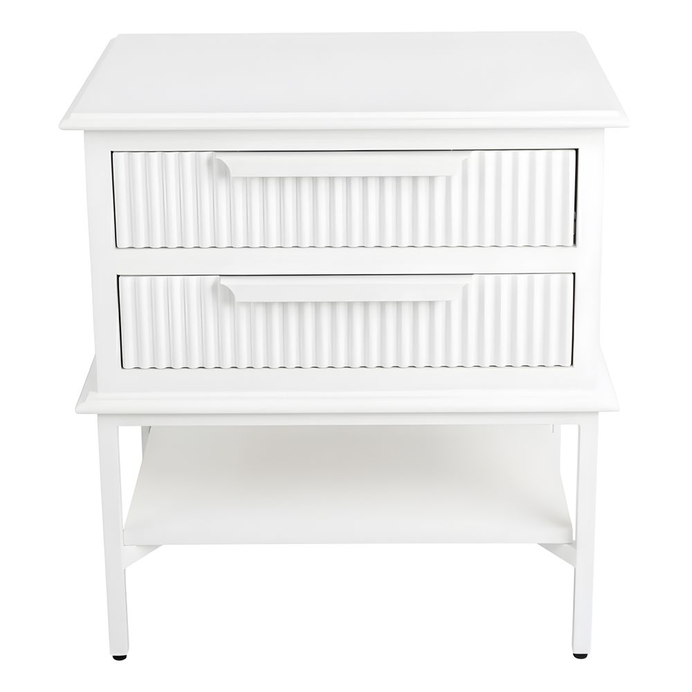 Aimee Bedside Small Table - All White