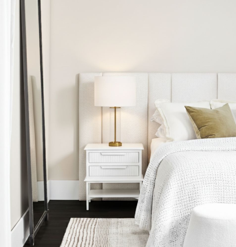 Aimee Bedside Small Table - All White