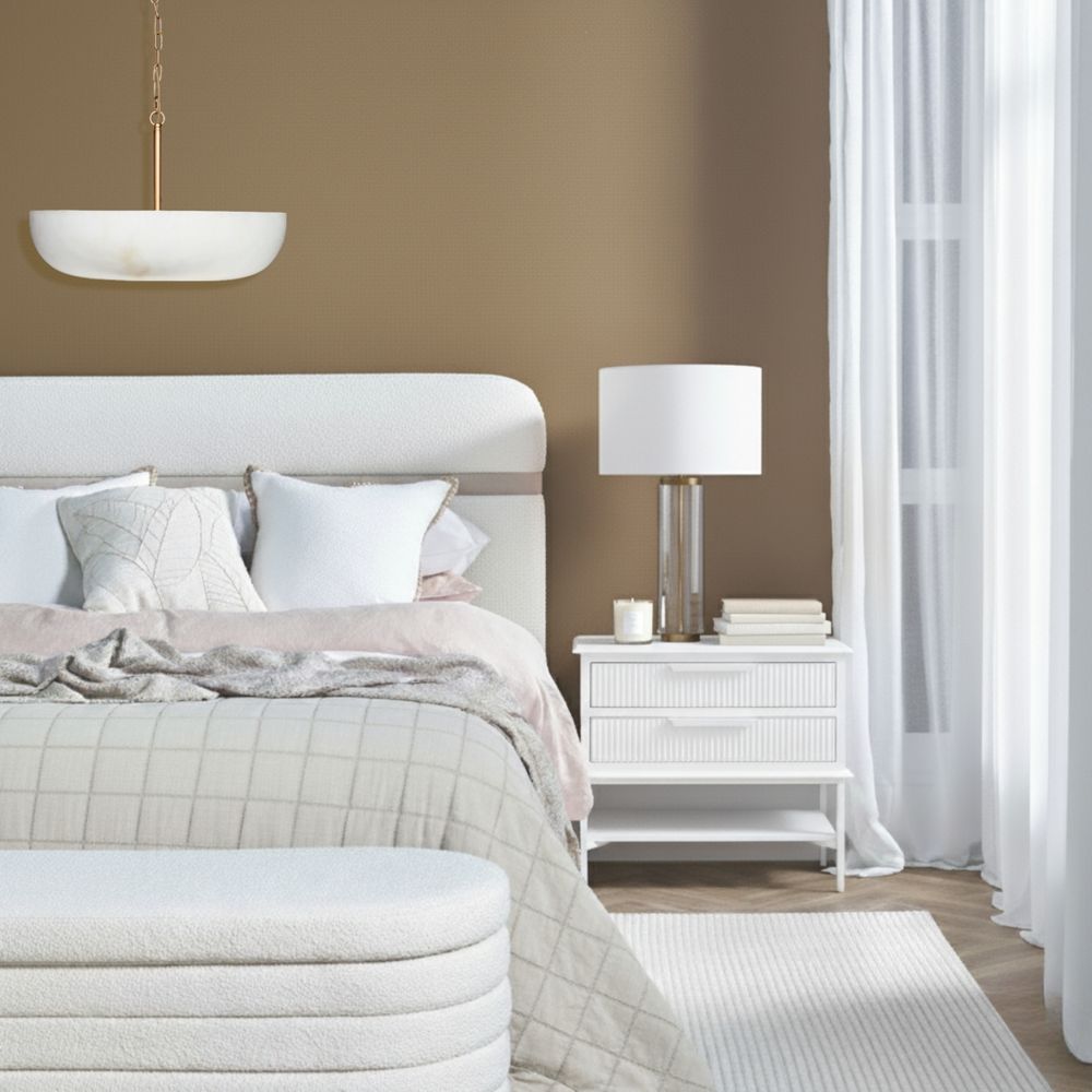 Aimee Bedside Large Table - All White