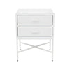 Nessa 2 Drawer Bedside Table - All White
