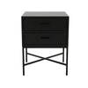 Nessa 2 Drawer Bedside Table - All Black