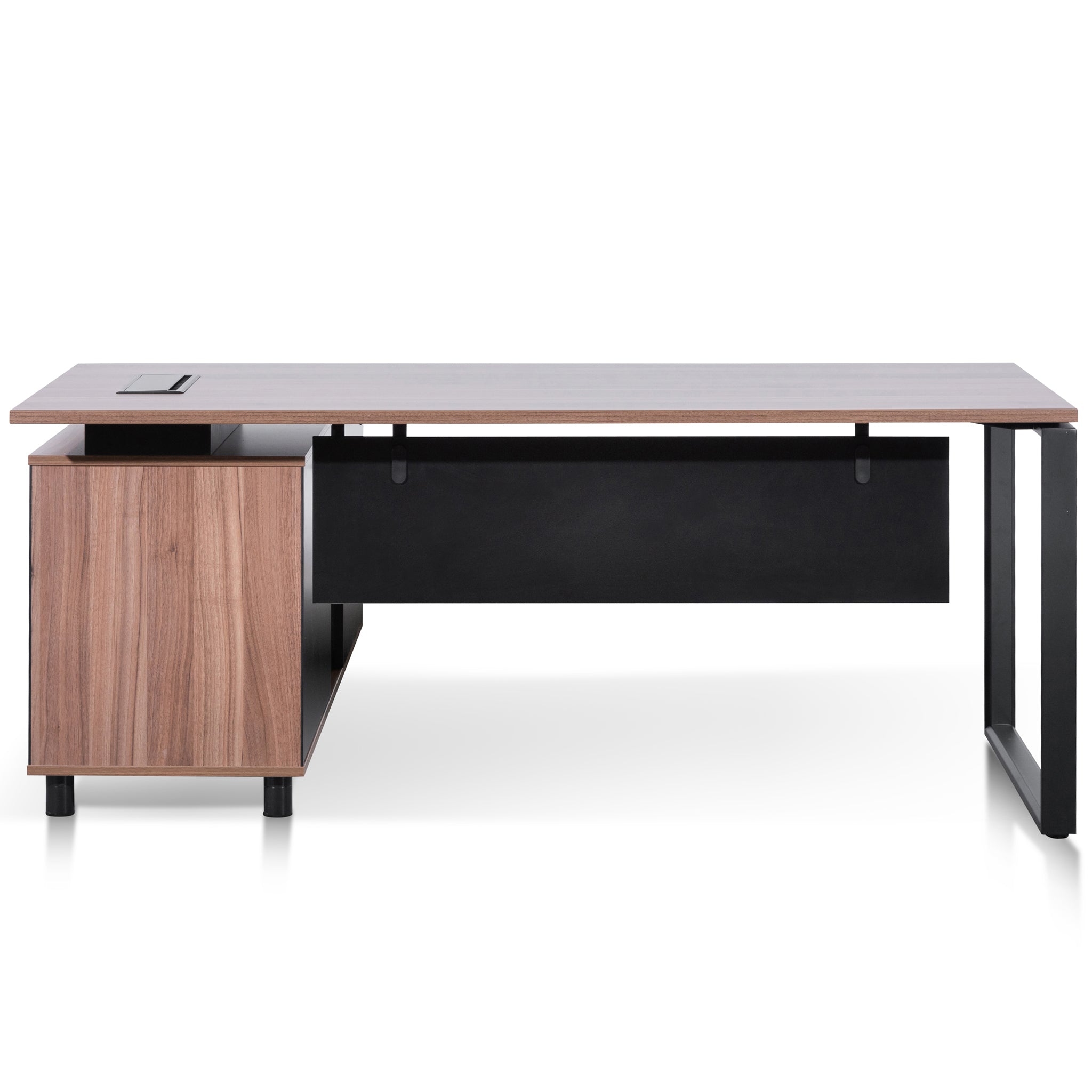 Halo 1.8m Executive Desk Right Return with Black Legs - Walnut