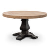 Kara Reclaimed Elm 140cm Round Dining Table - Black Base
