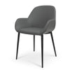 Lynton Dining Chair in Charcoal Grey With Black Legs (Set of 2)