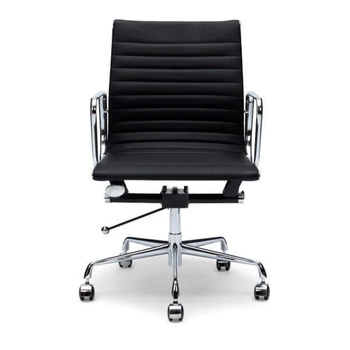 Floyd Leather Low Back Office Chair - Black