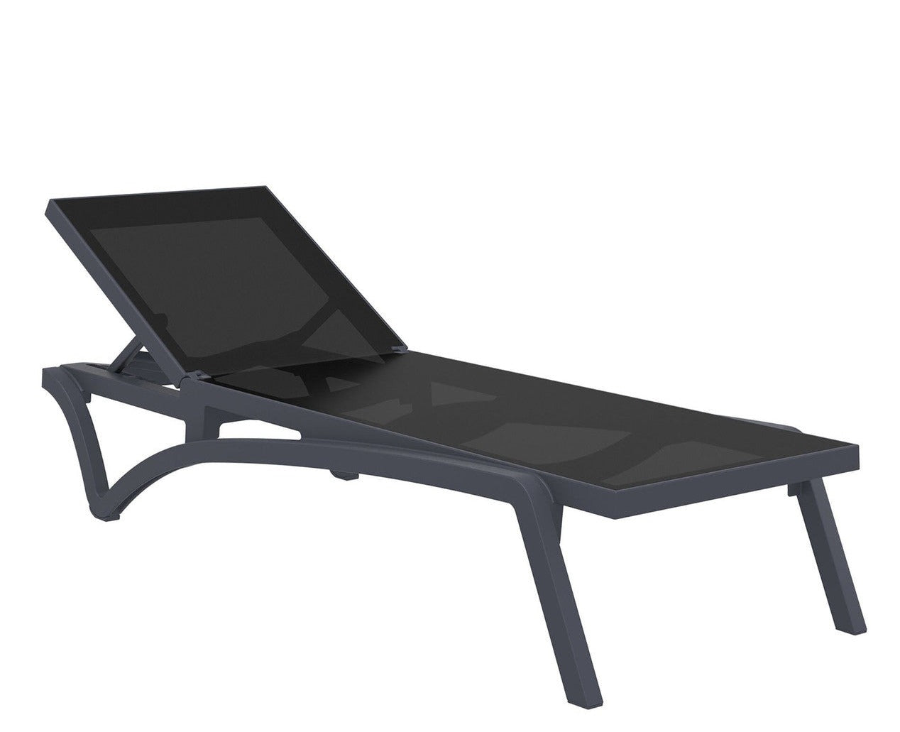 3 Piece Package Slim Sun Lounger and Ocean Side Table - Anthracite