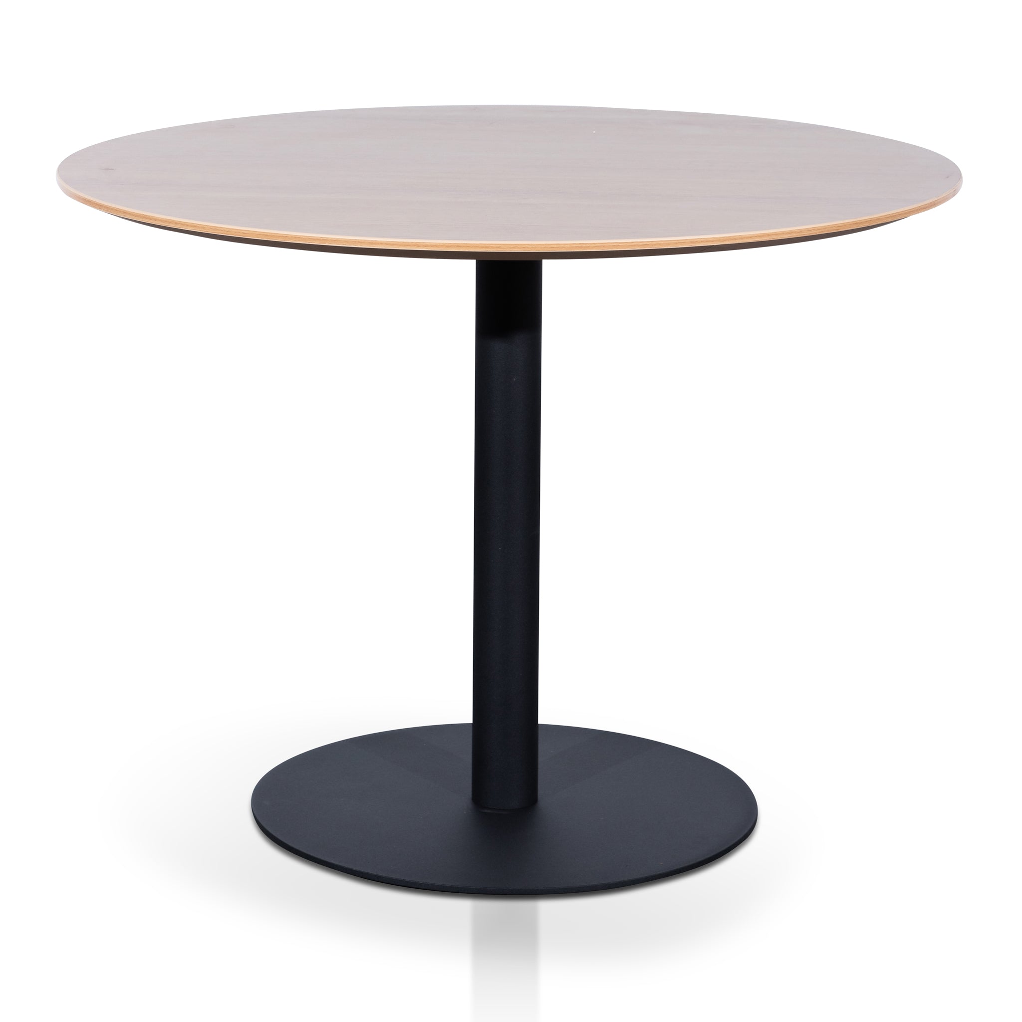 Scope Round Office Meeting Table - Natural with Black Base