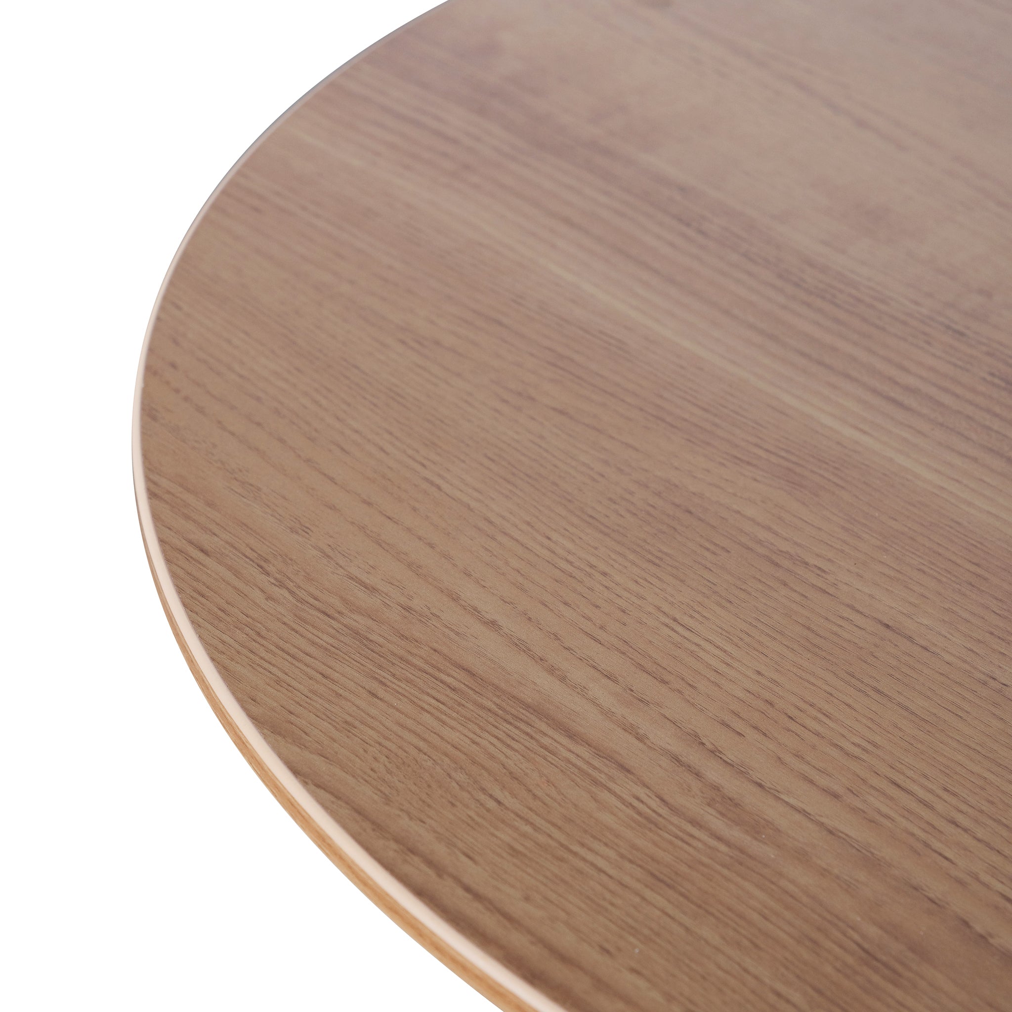 Scope Round Office Meeting Table - Natural with Black Base