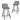 Set of 2 - Duke 65cm Fabric Bar Stool - Dark Grey