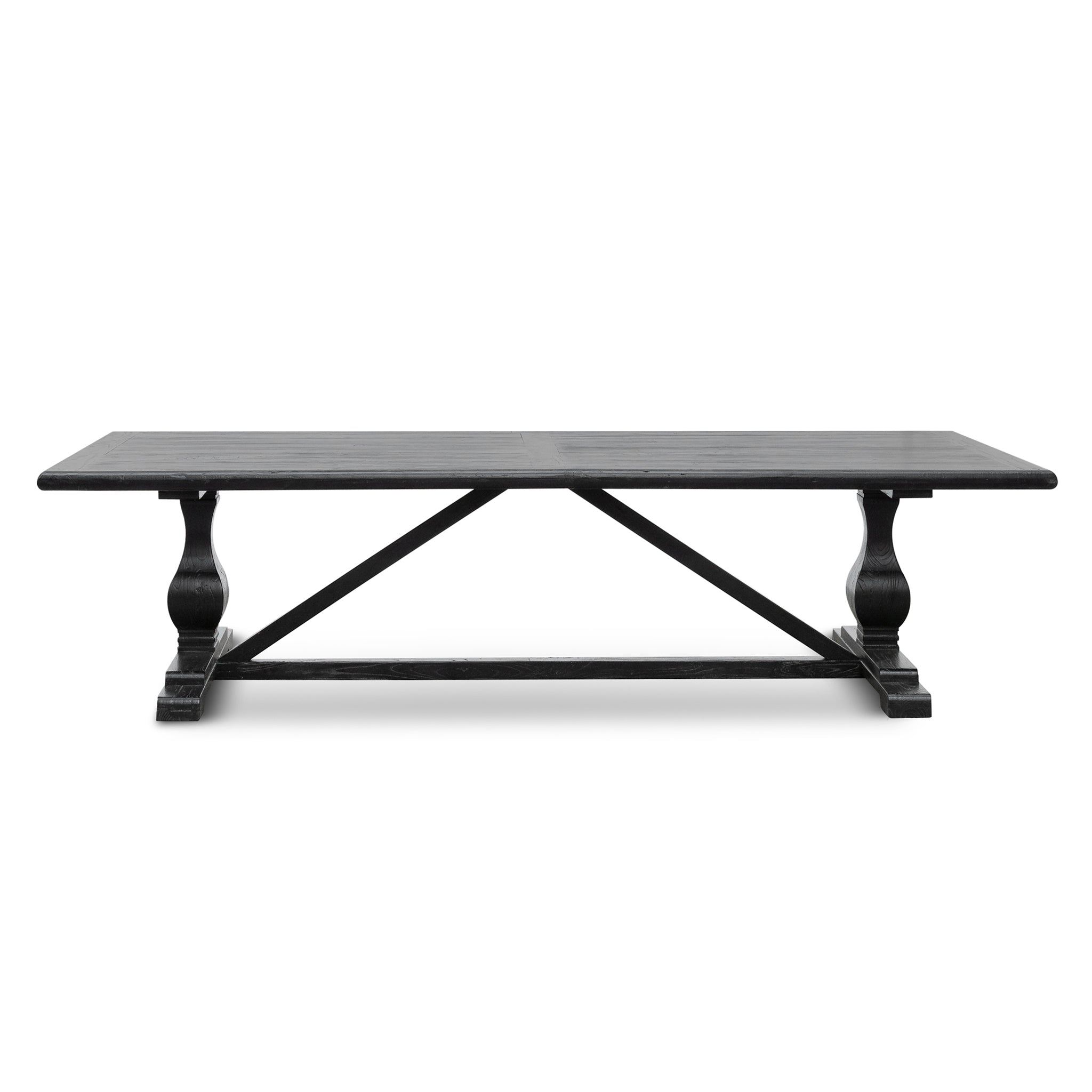 Titan Reclaimed Dining Table 3m - Black- 120cm (W) - Thick Top