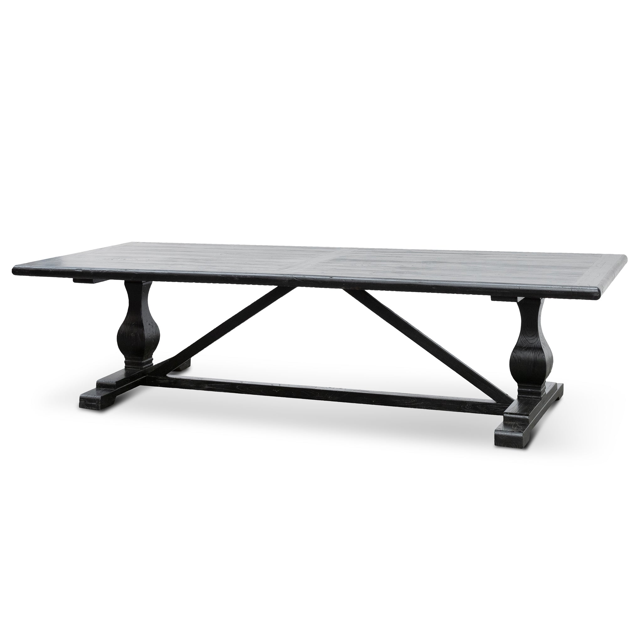 Titan Reclaimed Dining Table 3m - Black- 120cm (W) - Thick Top