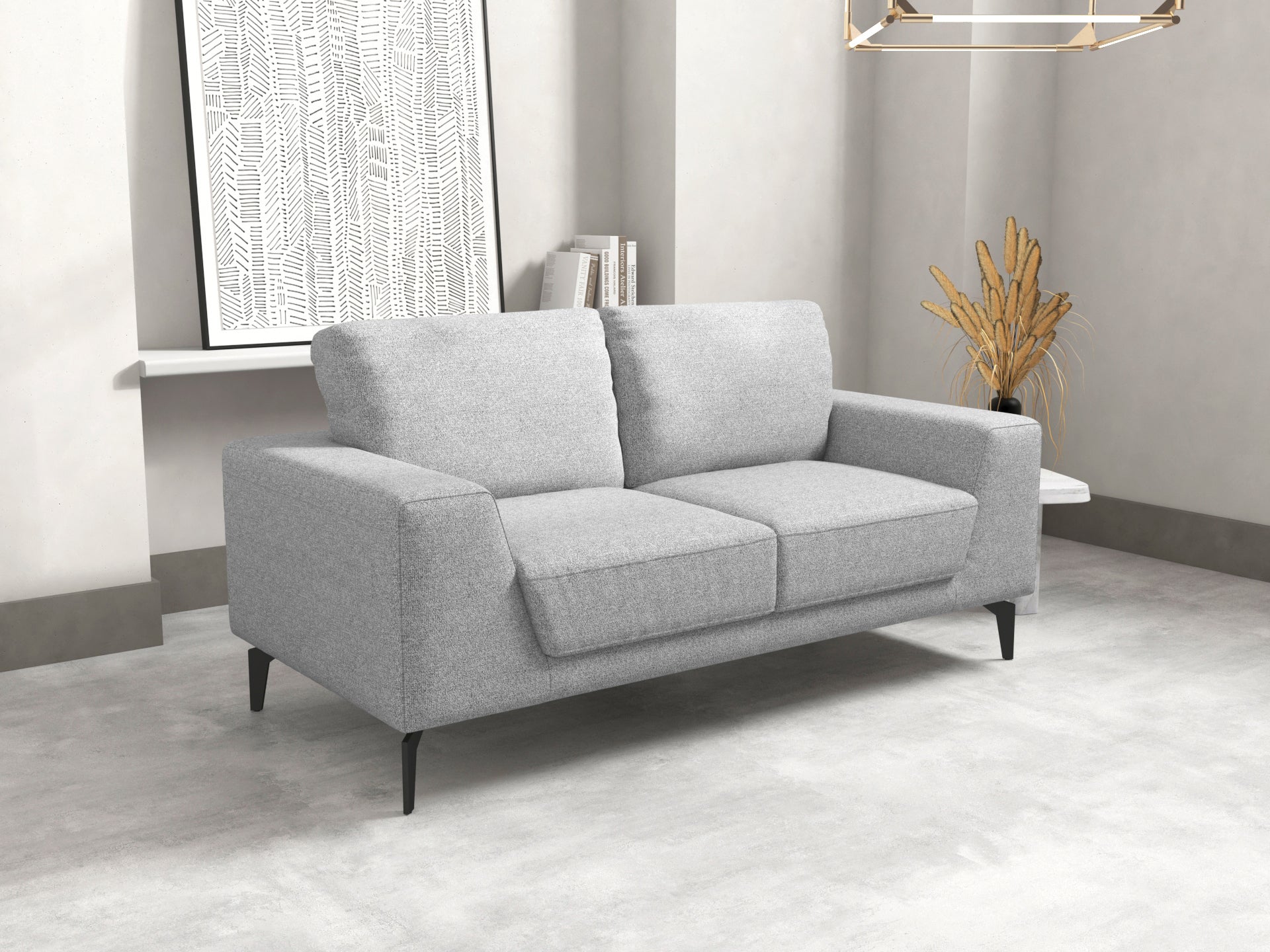 Hector Sofa Fabric 2 Seater Grey (New)