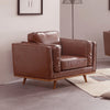 Ysabelle Single Seater Leather Sofa - Brown