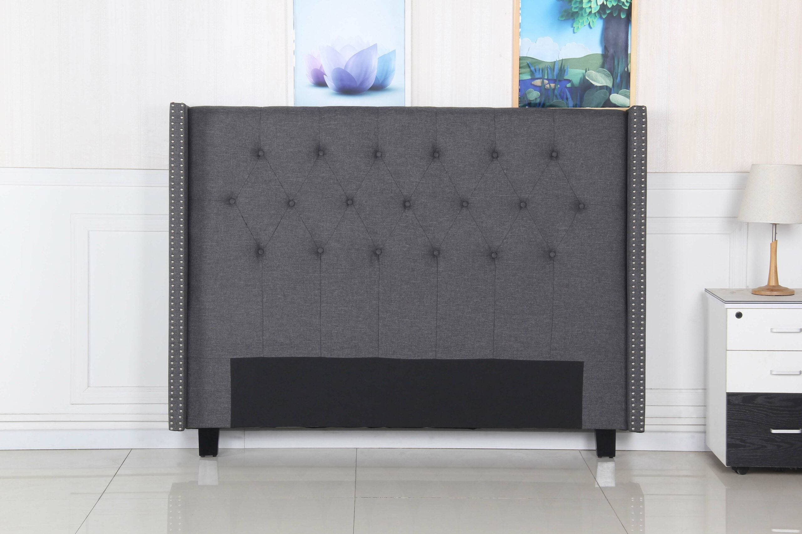 Marge Headboard Queen Size - Charcoal