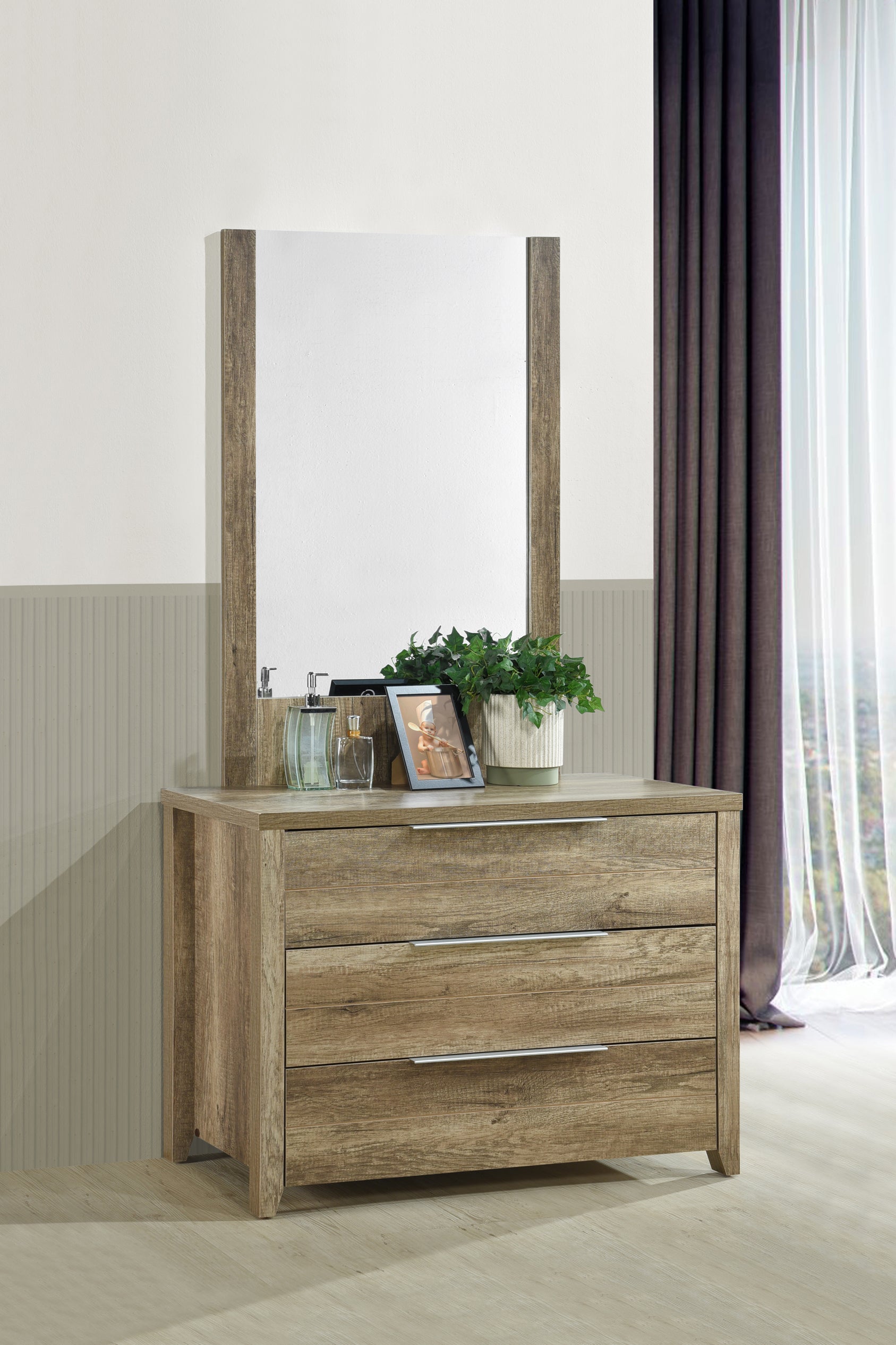 Bernice Dresser Oak With Mirror