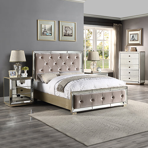 Eloise 4pcs Bedroom Suite with Tallboy - Queen - Beige