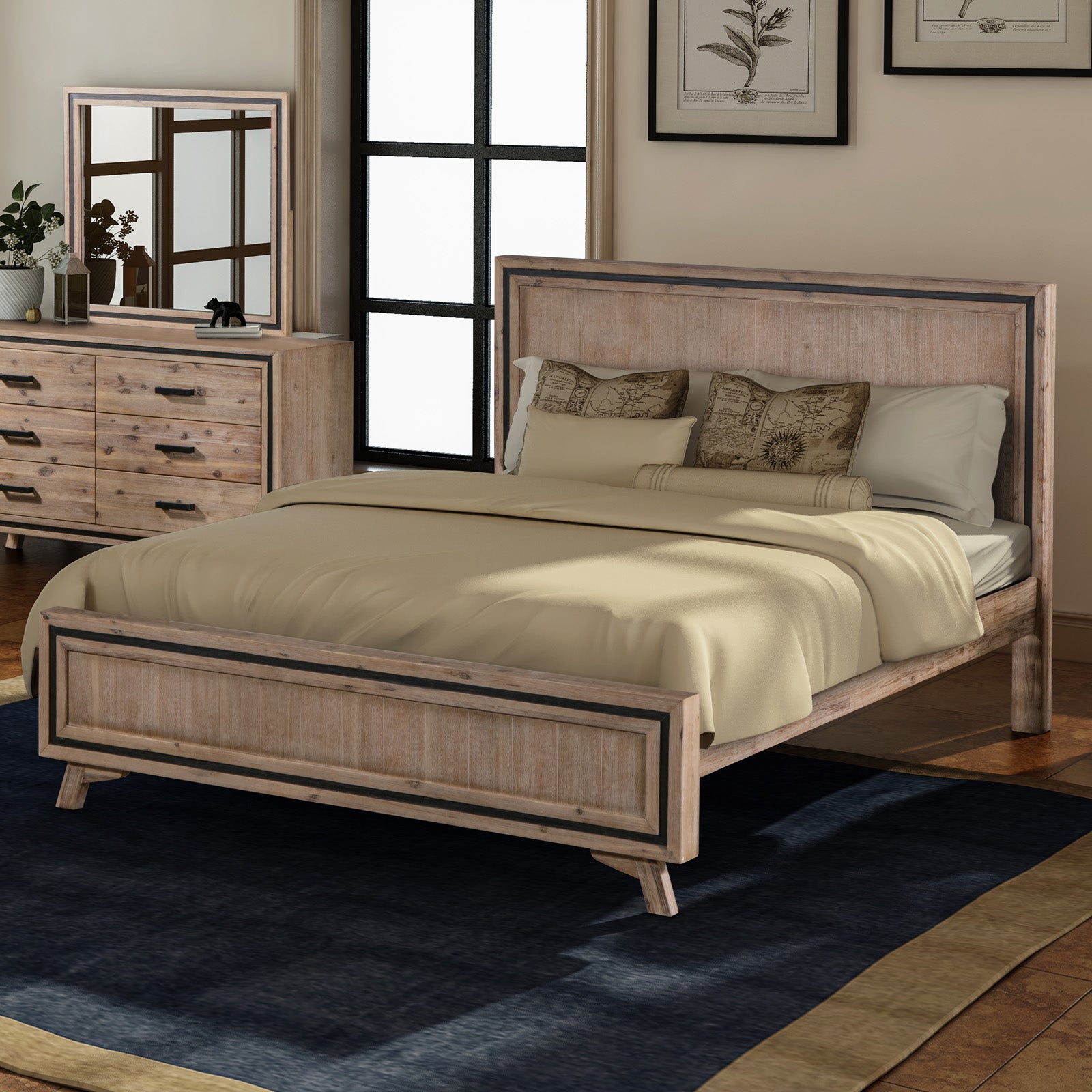 Shannon Bedframe - King - Silver Brush